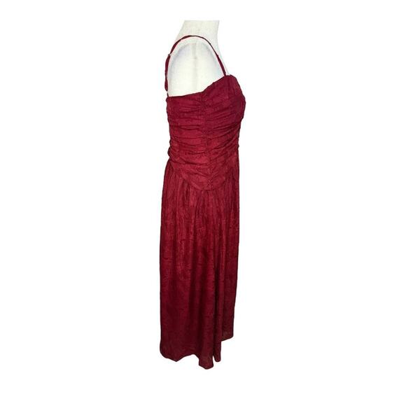NWOT LOST + WANDER XS Celestial‎ Glow Metallic Stripe Cocktail Dress In Maroon - Picture 3 of 6